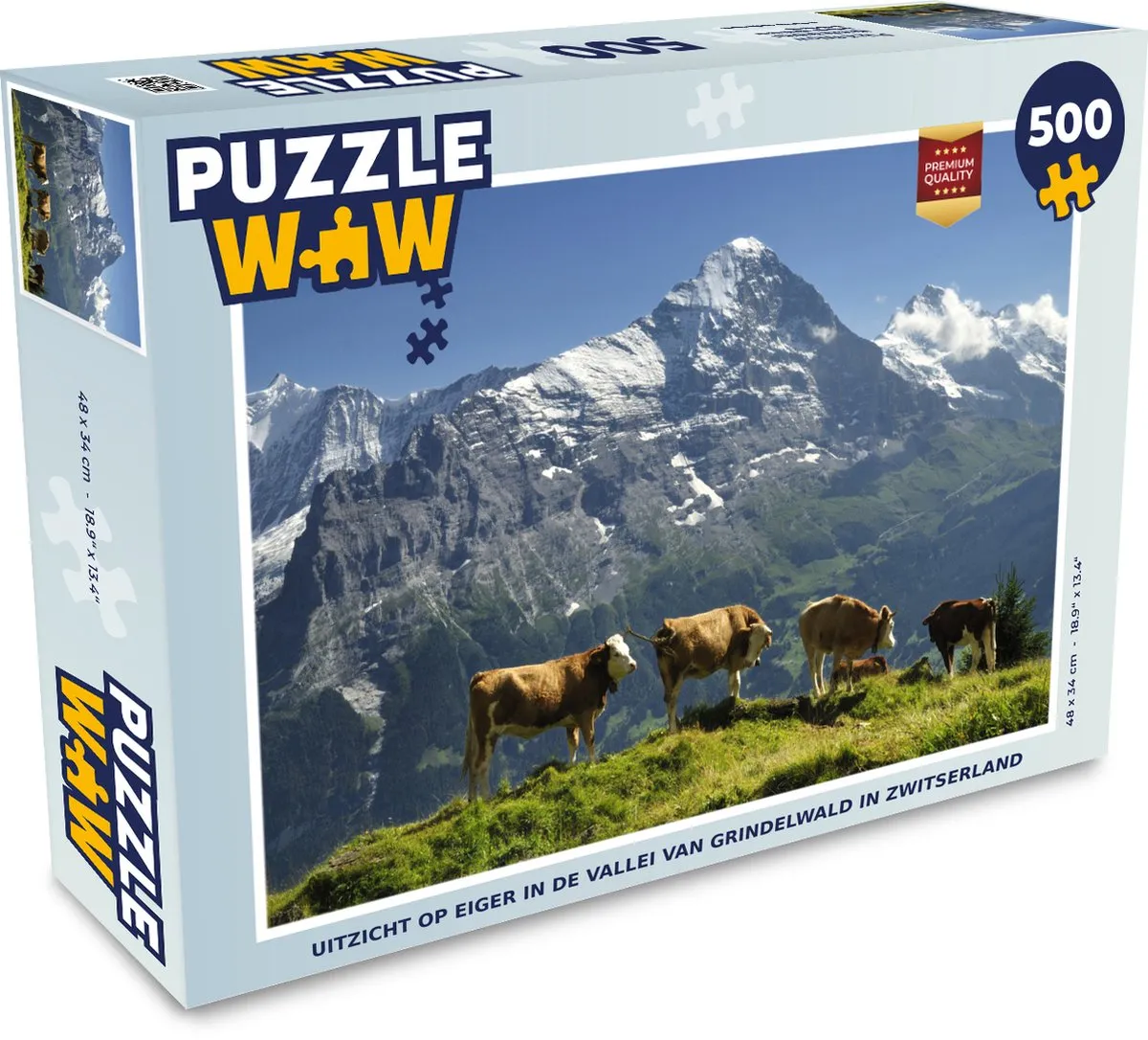 PuzzleWow Zwitserland Eiger Grindelwald Legpuzzel 500 Stuks