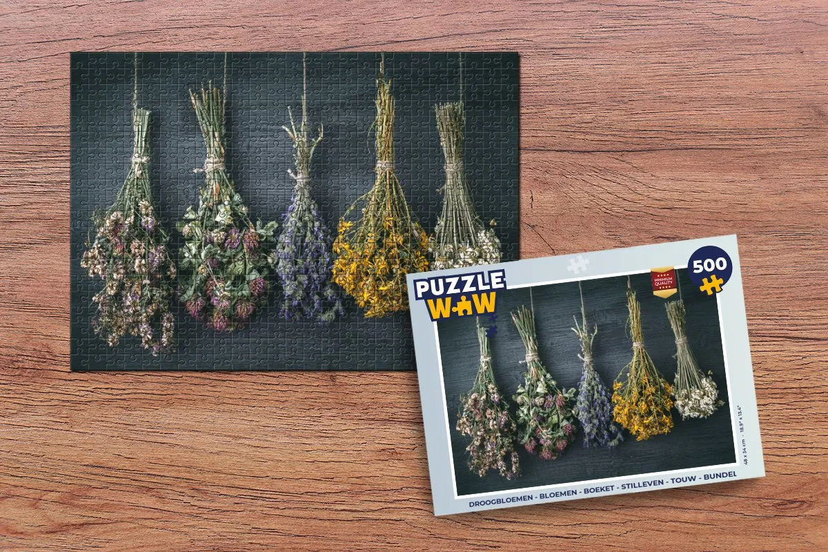 PuzzleWow Droogbloemen Legpuzzel 500 Stuks - Multicolor