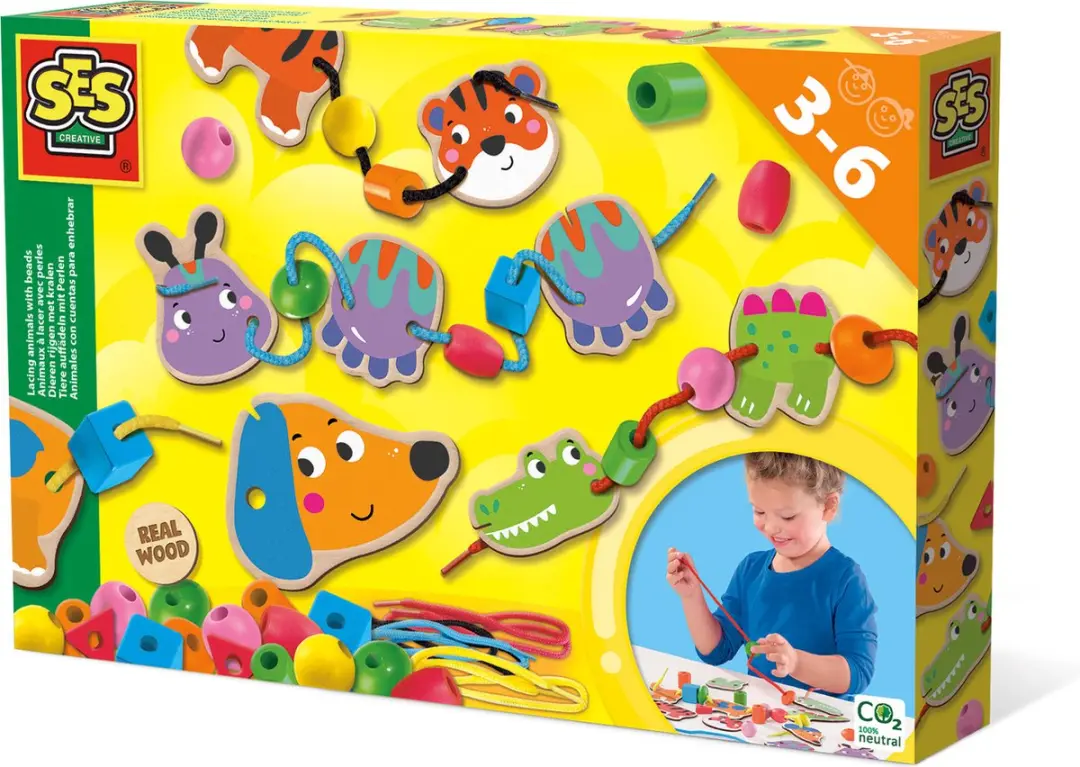 SES Creative Dieren Rijgen Montessori Speelgoed
