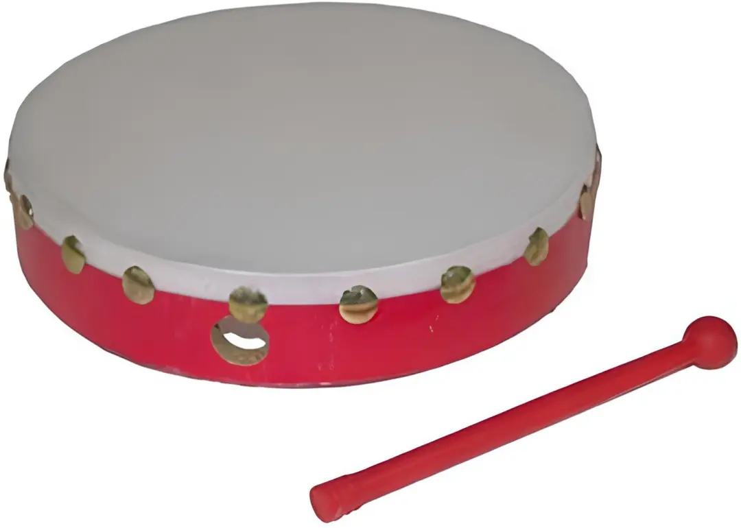 Hand trommel rood met stokje