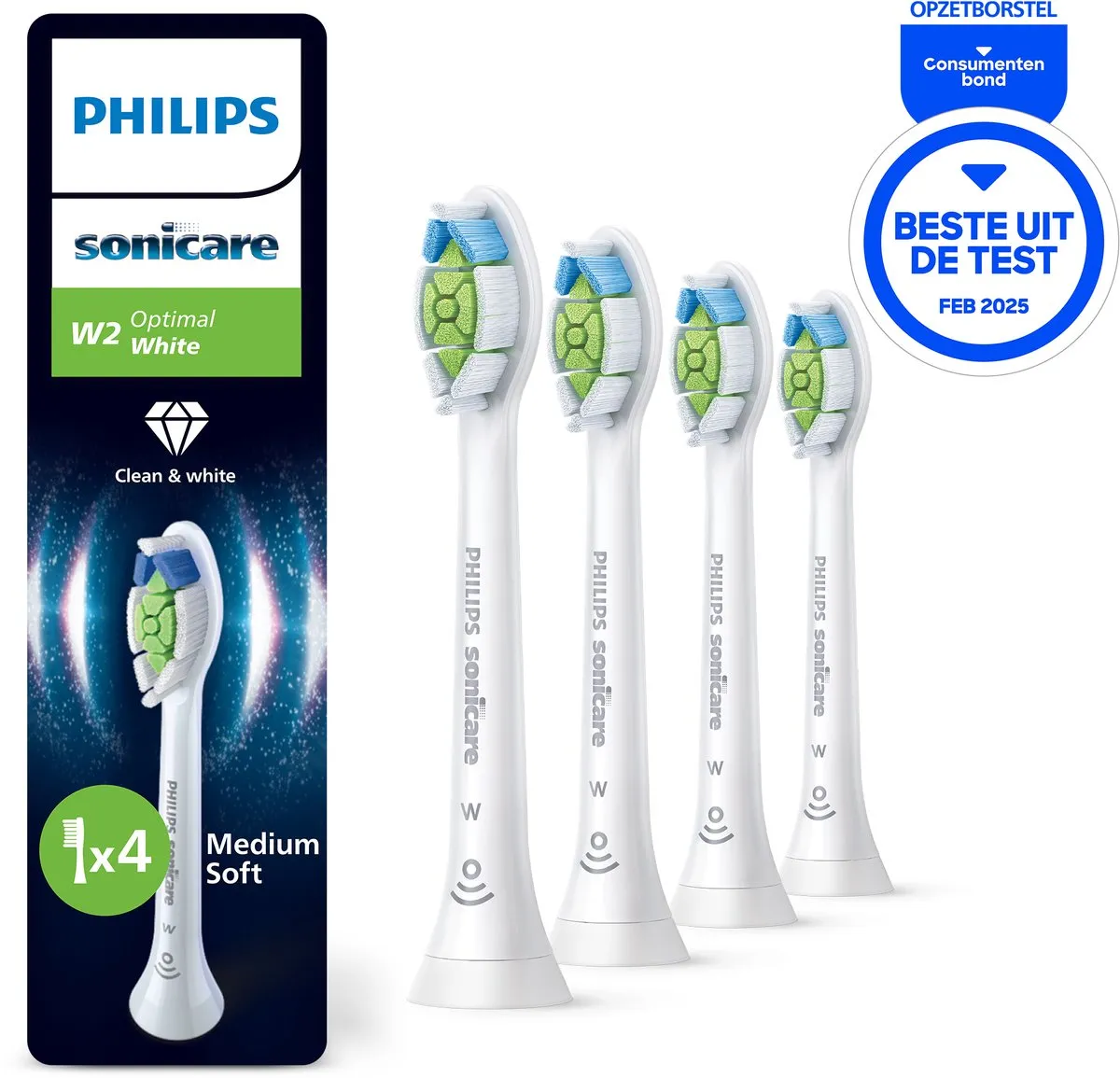 Philips Sonicare Optimal White HX6064/87 Opzetborstels - 4 Stuks