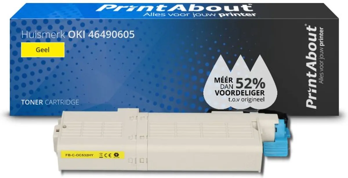 PrintAbout OKI 46490605 Toner Geel - 6.000 Pagina's