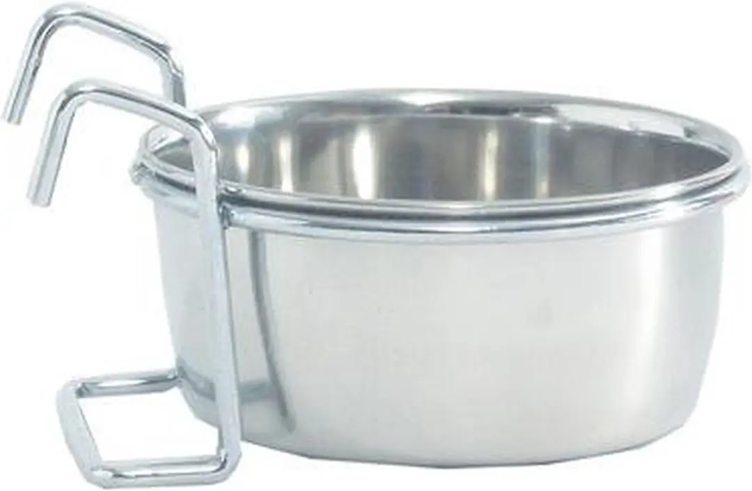 Beeztees CoopCup Inox+Houder Hondenvoerbak 0,9L - RVS