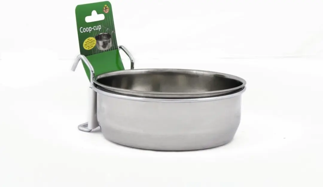 Beeztees CoopCup Inox+Houder Hondenvoerbak 0,9L - RVS