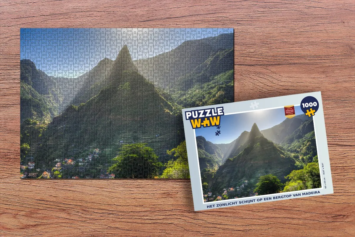 PuzzleWow Legpuzzel Madeira 1000 Stuks - Multicolor
