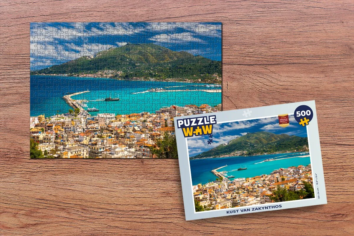 PuzzleWow Kust van Zakynthos Legpuzzel 500 Stuks - Multicolor