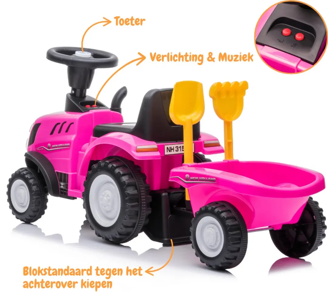 Vrooomy New Holland T7 Loopauto - Roze - afbeelding 2 van 6