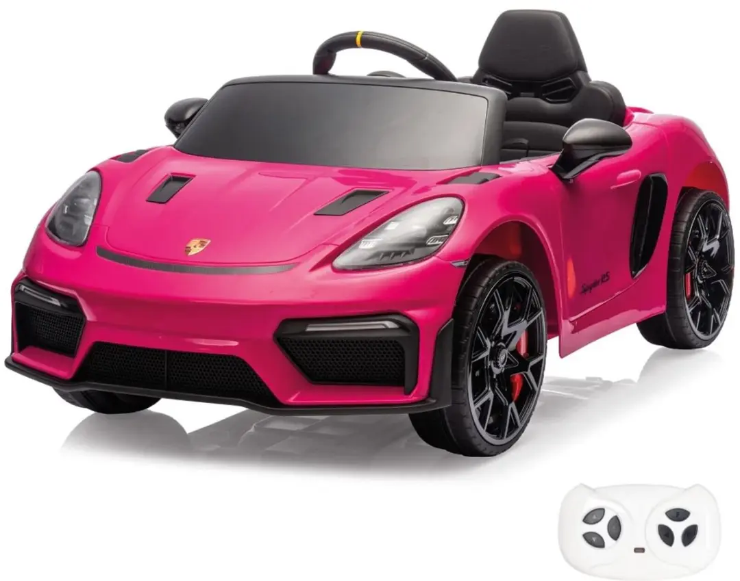 Vrooomy Porsche 718 Spyder RS 12V Kinderauto Roze