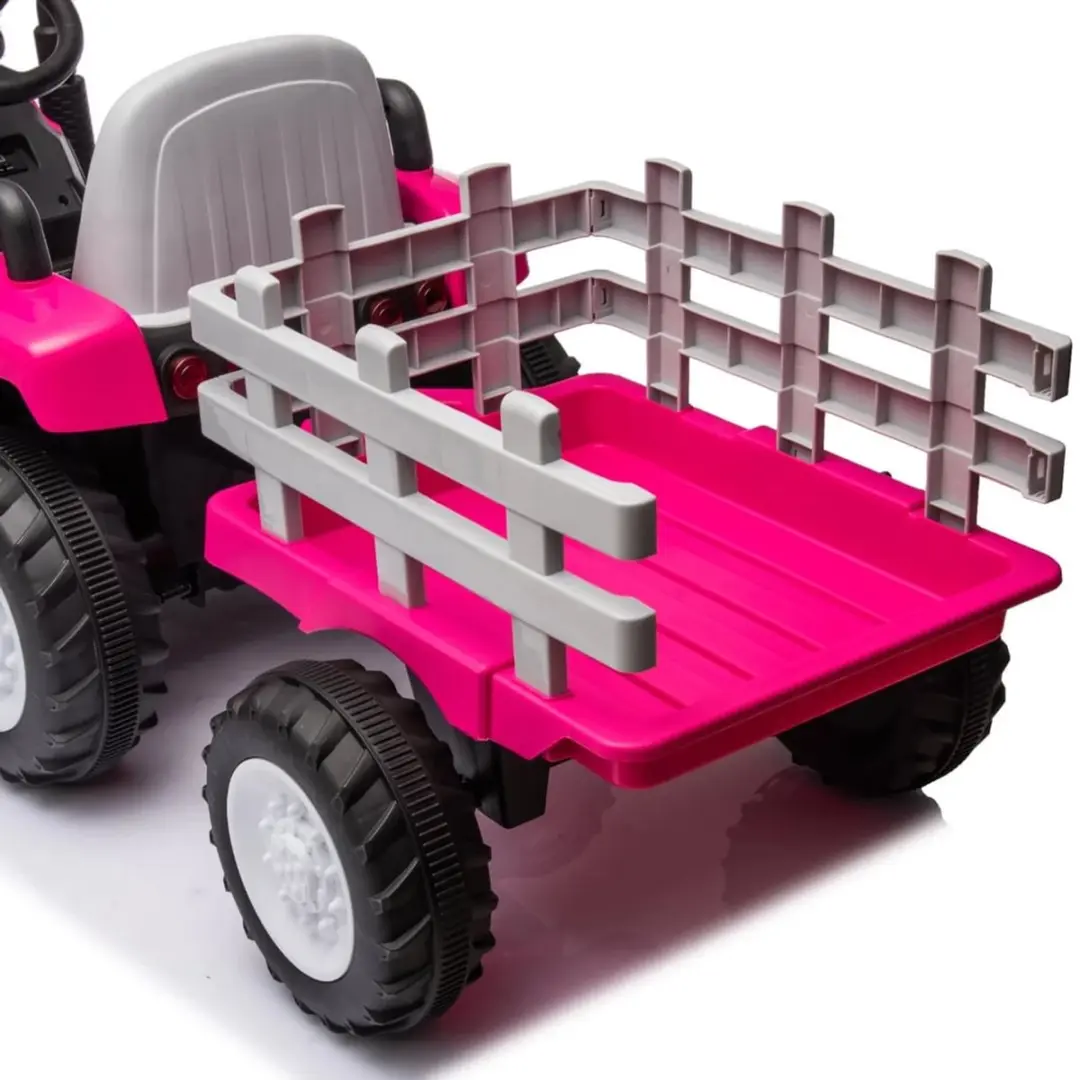 Vrooomy T7 12V Kindertractor Roze - 5100649 - afbeelding 6 van 6