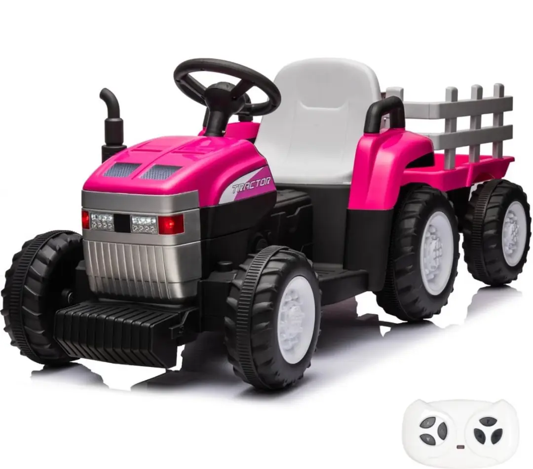 Vrooomy T7 12V Kindertractor Roze
