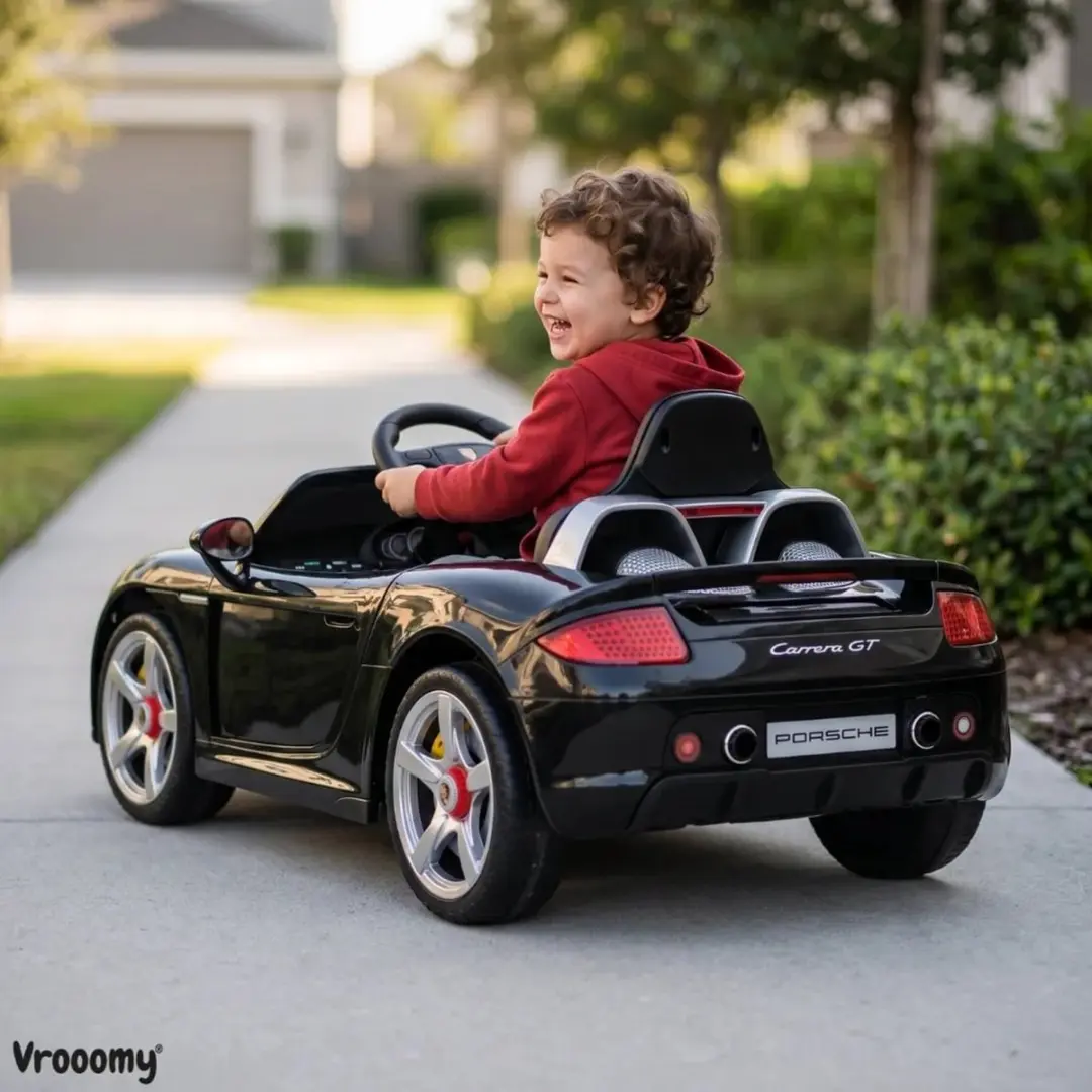 Vrooomy Porsche Carrera GT 12V Kinderauto - Zwart - afbeelding 5 van 6