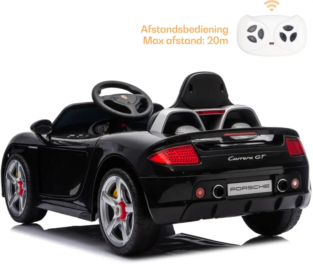 Vrooomy Porsche Carrera GT 12V Kinderauto - Zwart - afbeelding 2 van 6