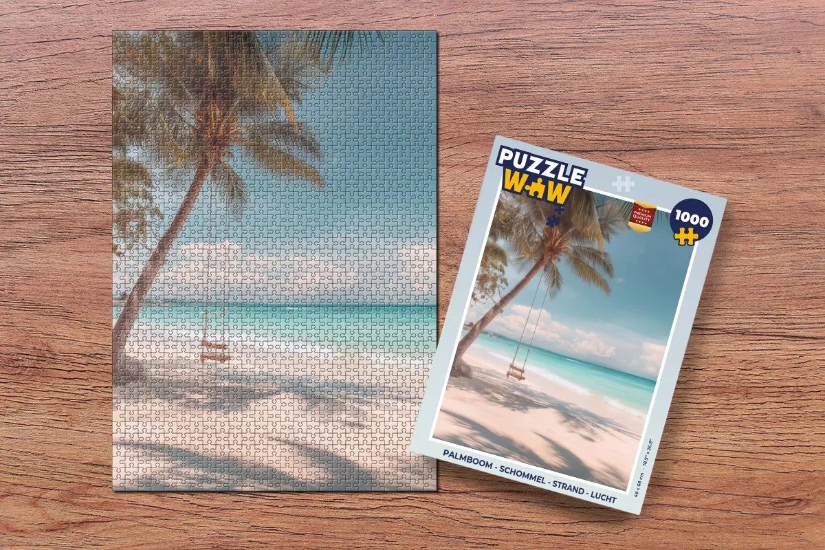 PuzzleWow Palmboom Schommel Strand Legpuzzel 1000 Stuks