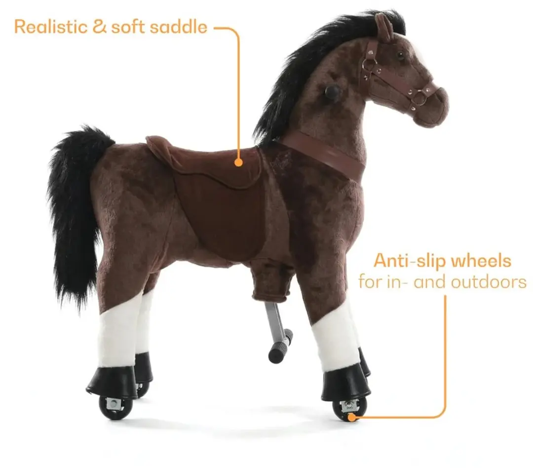 Vrooomy Mechanisch Speelgoed Paard XS - Donkerbruin - afbeelding 4 van 5