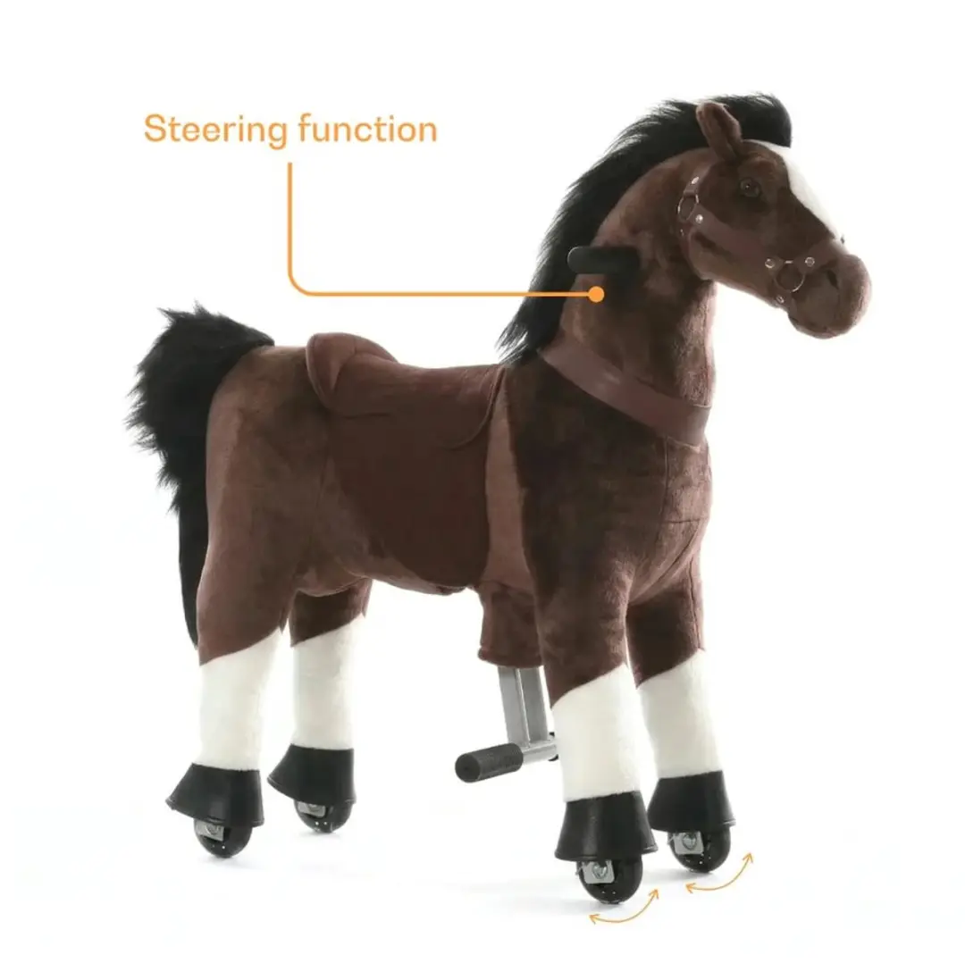 Vrooomy Mechanisch Speelgoed Paard XS - Donkerbruin - afbeelding 3 van 5