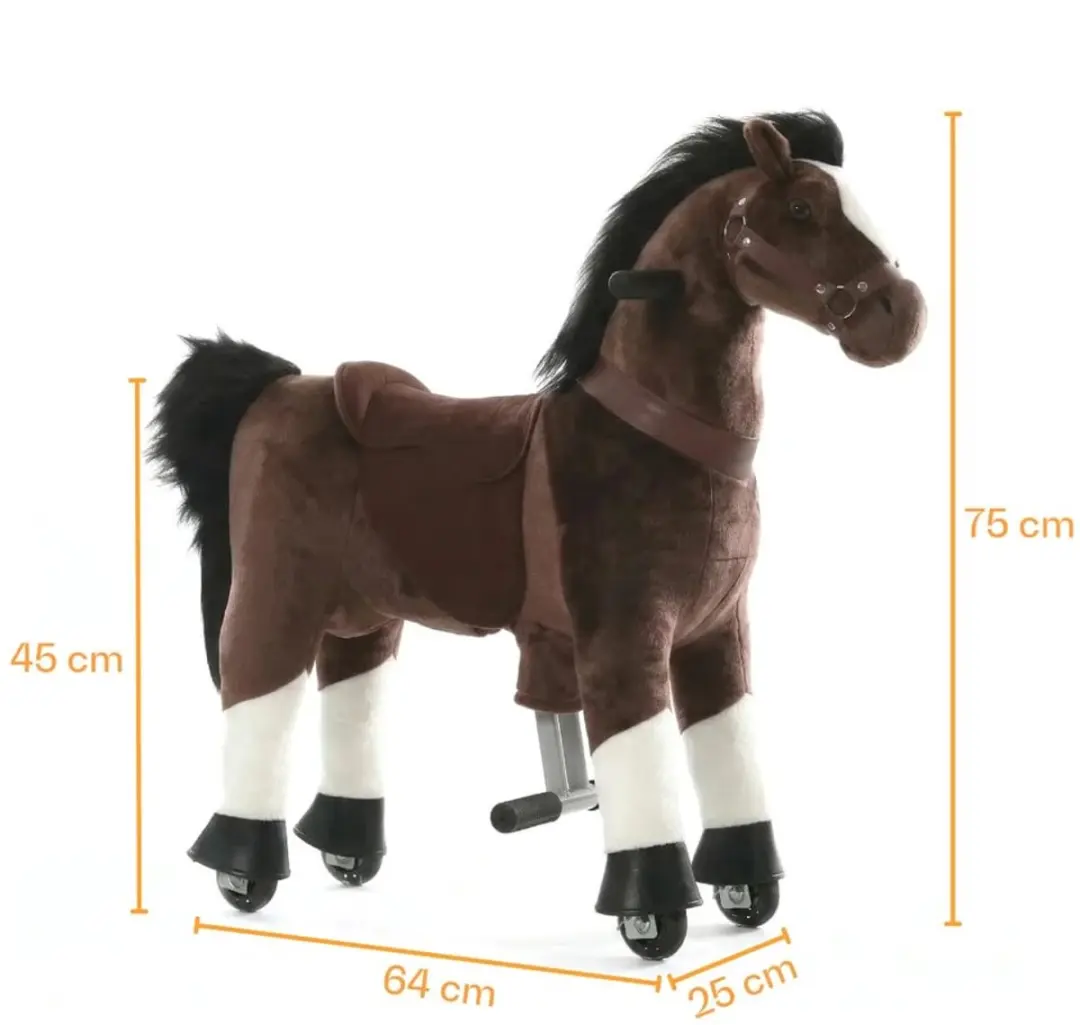 Vrooomy Mechanisch Speelgoed Paard XS - Donkerbruin - afbeelding 5 van 5