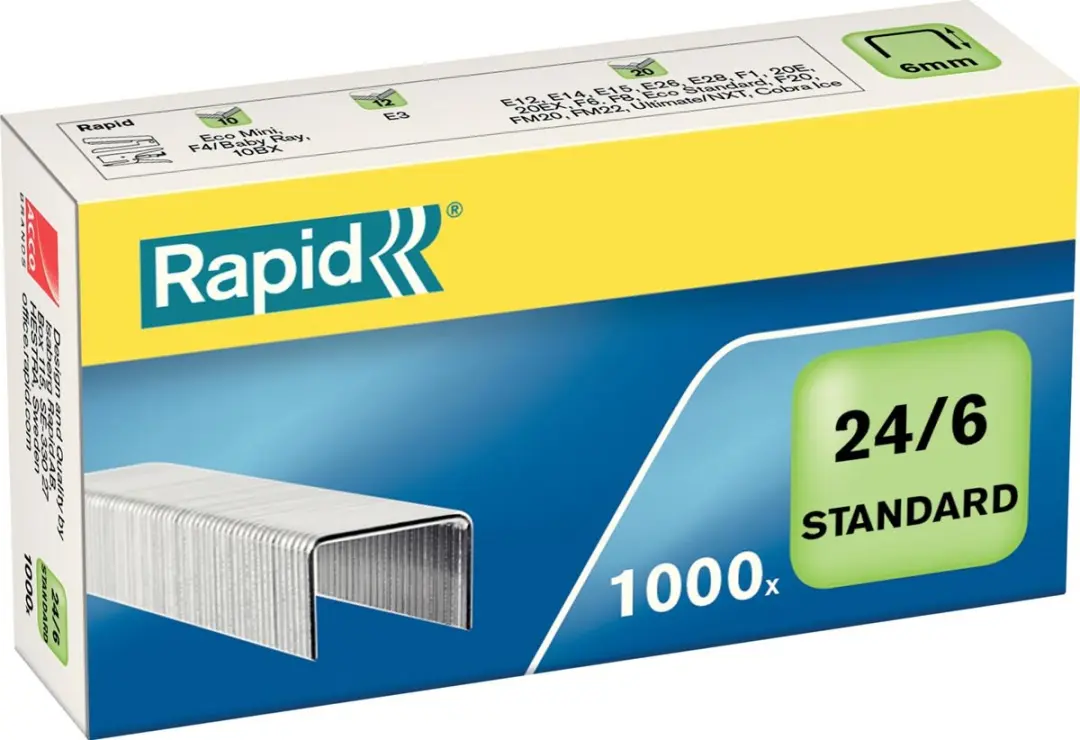 Rapid Standaard Nietjes 24/6 Gegalvaniseerd - 1000 Stuks