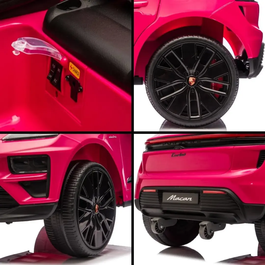Vrooomy Porsche Macan Turbo 12V Kinderauto Roze - afbeelding 3 van 6