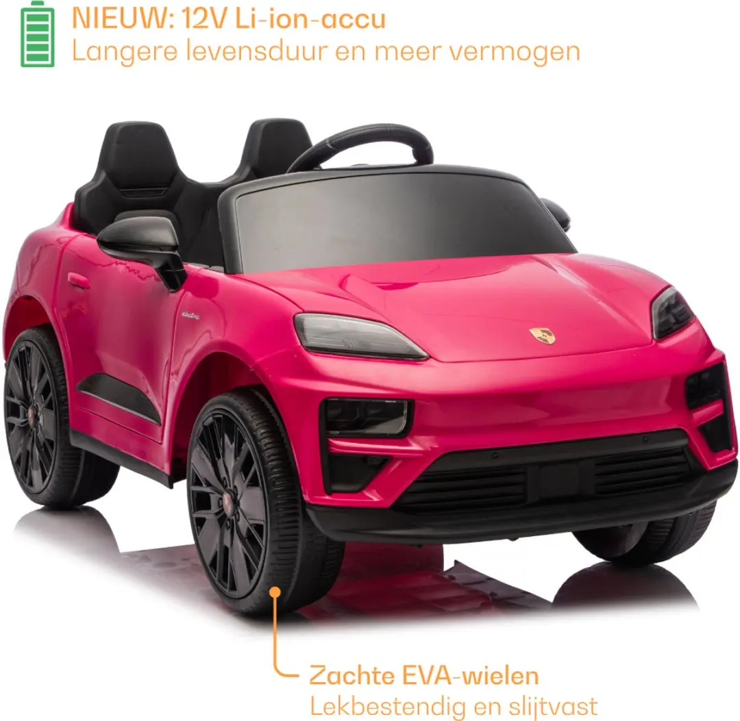 Vrooomy Porsche Macan Turbo 12V Kinderauto Roze - afbeelding 4 van 6