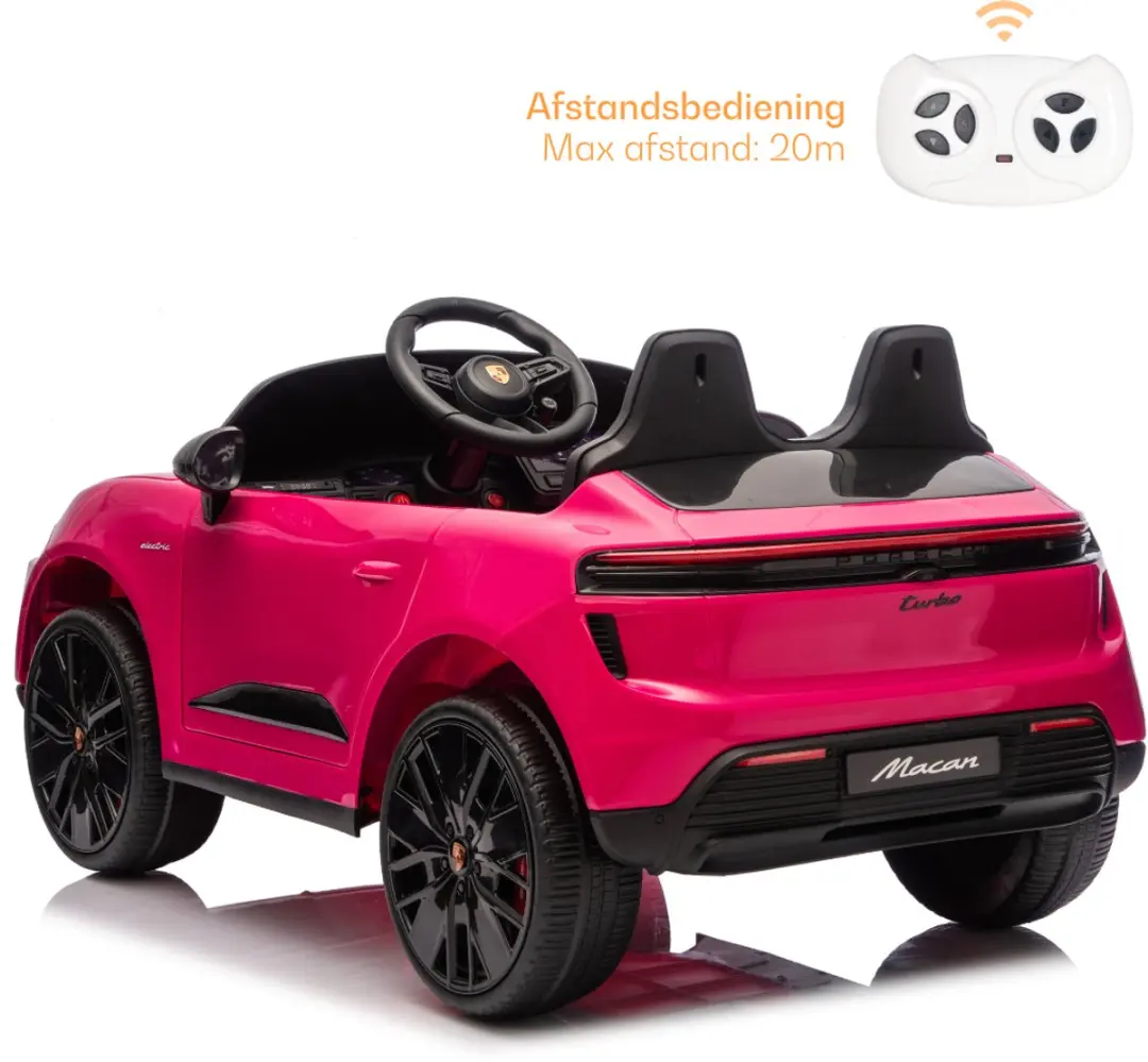 Vrooomy Porsche Macan Turbo 12V Kinderauto Roze - afbeelding 2 van 6