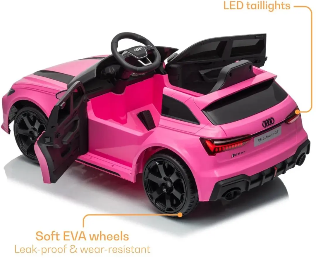 Vrooomy Audi RS6 Avant GT Kinderauto 12V Roze - afbeelding 6 van 6