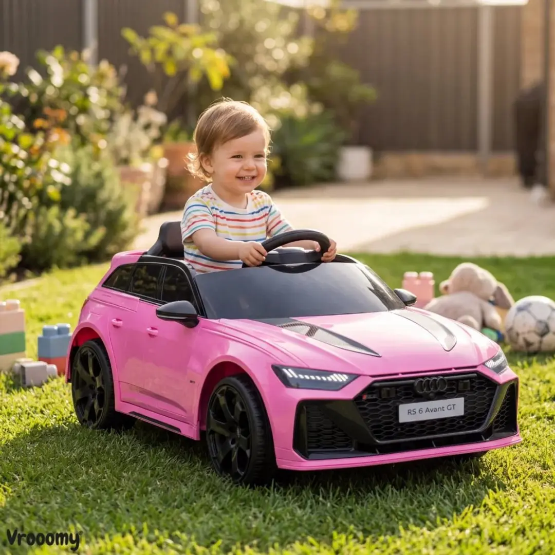 Vrooomy Audi RS6 Avant GT Kinderauto 12V Roze - afbeelding 4 van 6