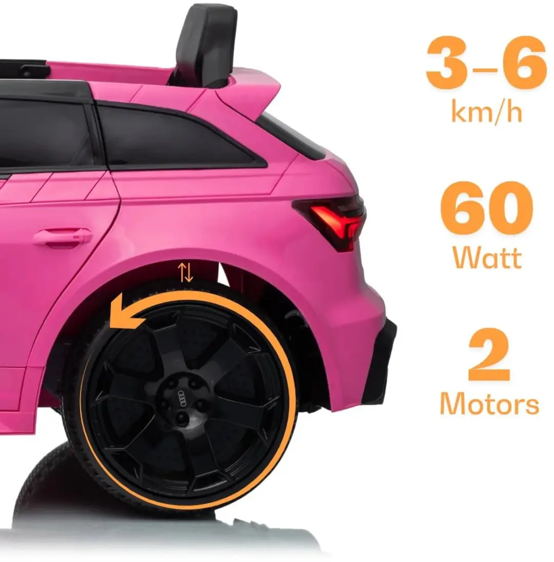 Vrooomy Audi RS6 Avant GT Kinderauto 12V Roze - afbeelding 5 van 6