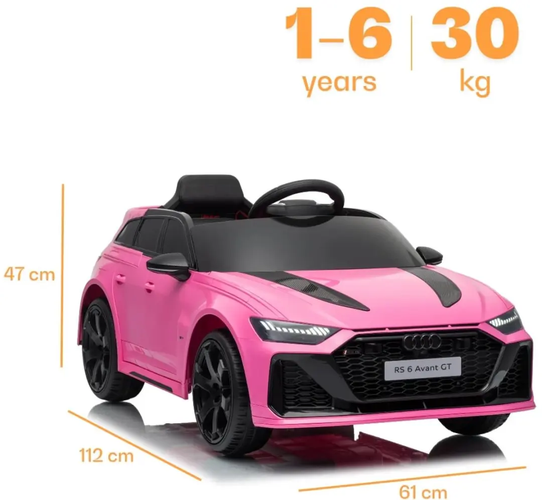 Vrooomy Audi RS6 Avant GT Kinderauto 12V Roze - afbeelding 3 van 6
