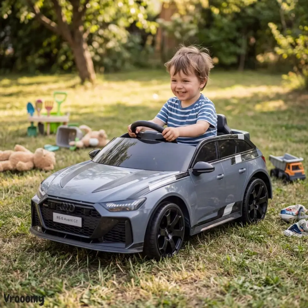 Vrooomy Audi RS6 Avant GT Elektrische Kinderauto 12V - Grijs - afbeelding 4 van 6