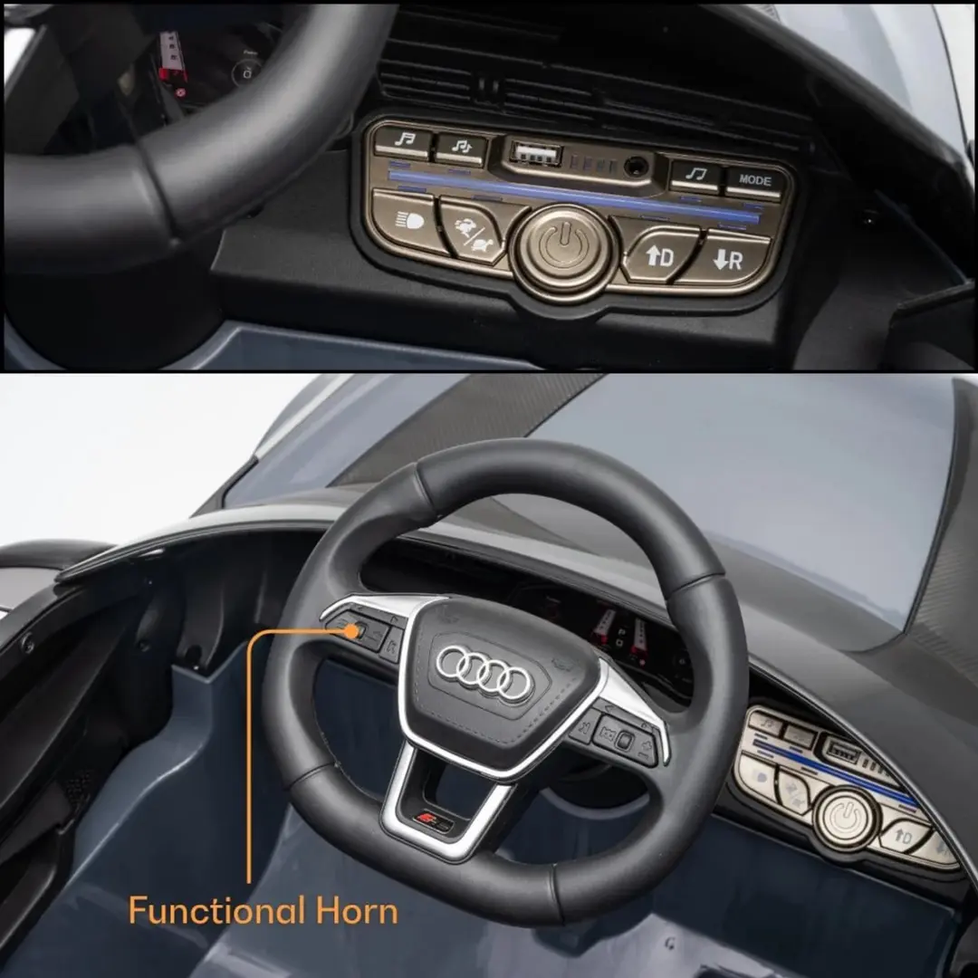 Vrooomy Audi RS6 Avant GT Elektrische Kinderauto 12V - Grijs - afbeelding 5 van 6