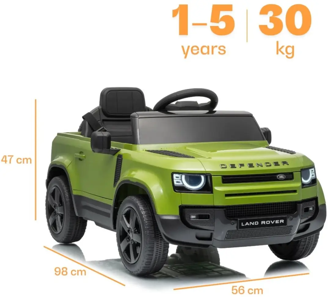 Vrooomy Land Rover Defender 90 12V Kinderauto Groen - 5100695 - afbeelding 5 van 6