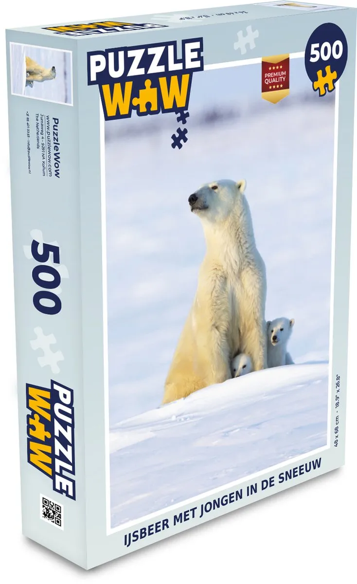 PuzzleWow IJsbeer Legpuzzel 500 Stuks - Multicolor