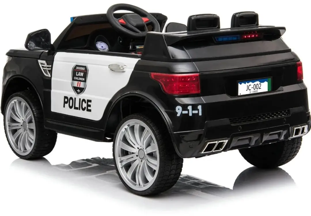 Vrooomy Evoque S Politie 12V Kinderauto - Zwart - afbeelding 2 van 6