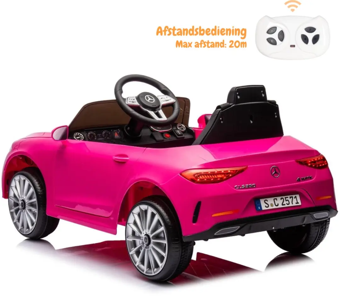Vrooomy Mercedes-Benz CLS350 Elektrische Kinderauto 12V - Roze - afbeelding 2 van 6
