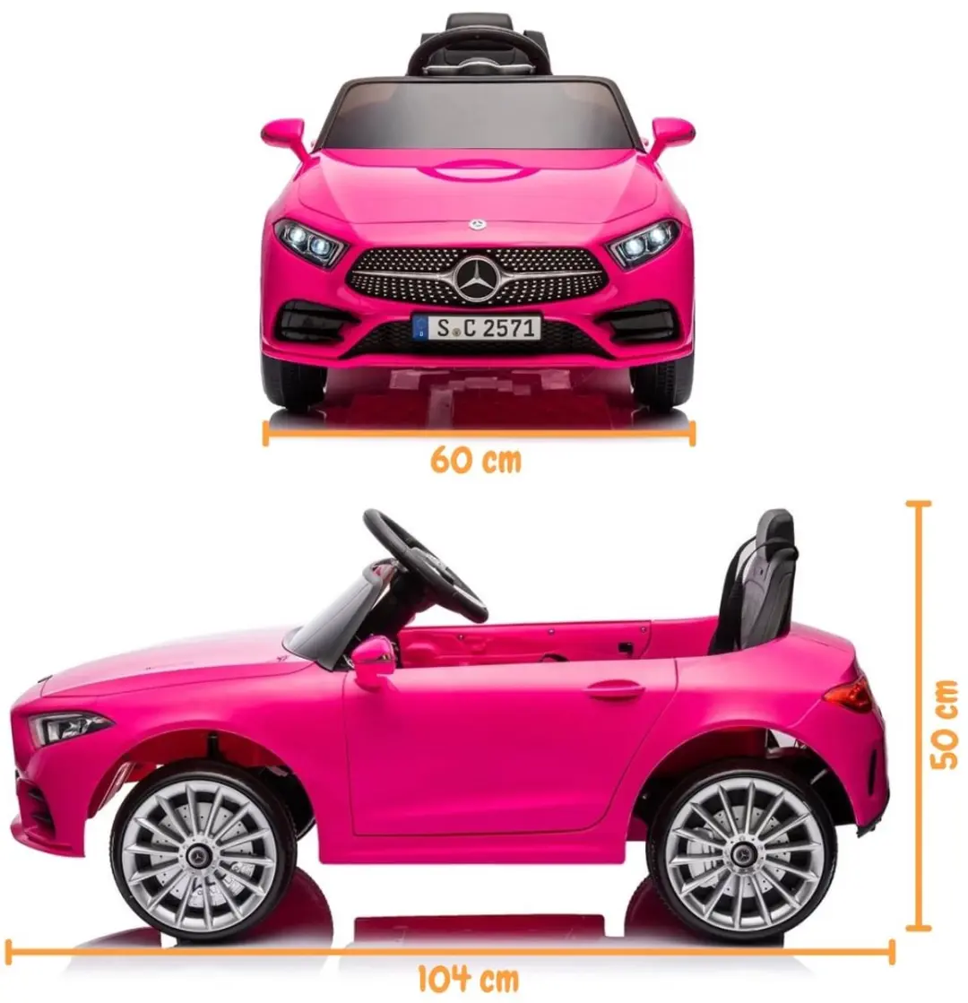 Vrooomy Mercedes-Benz CLS350 Elektrische Kinderauto 12V - Roze - afbeelding 3 van 6