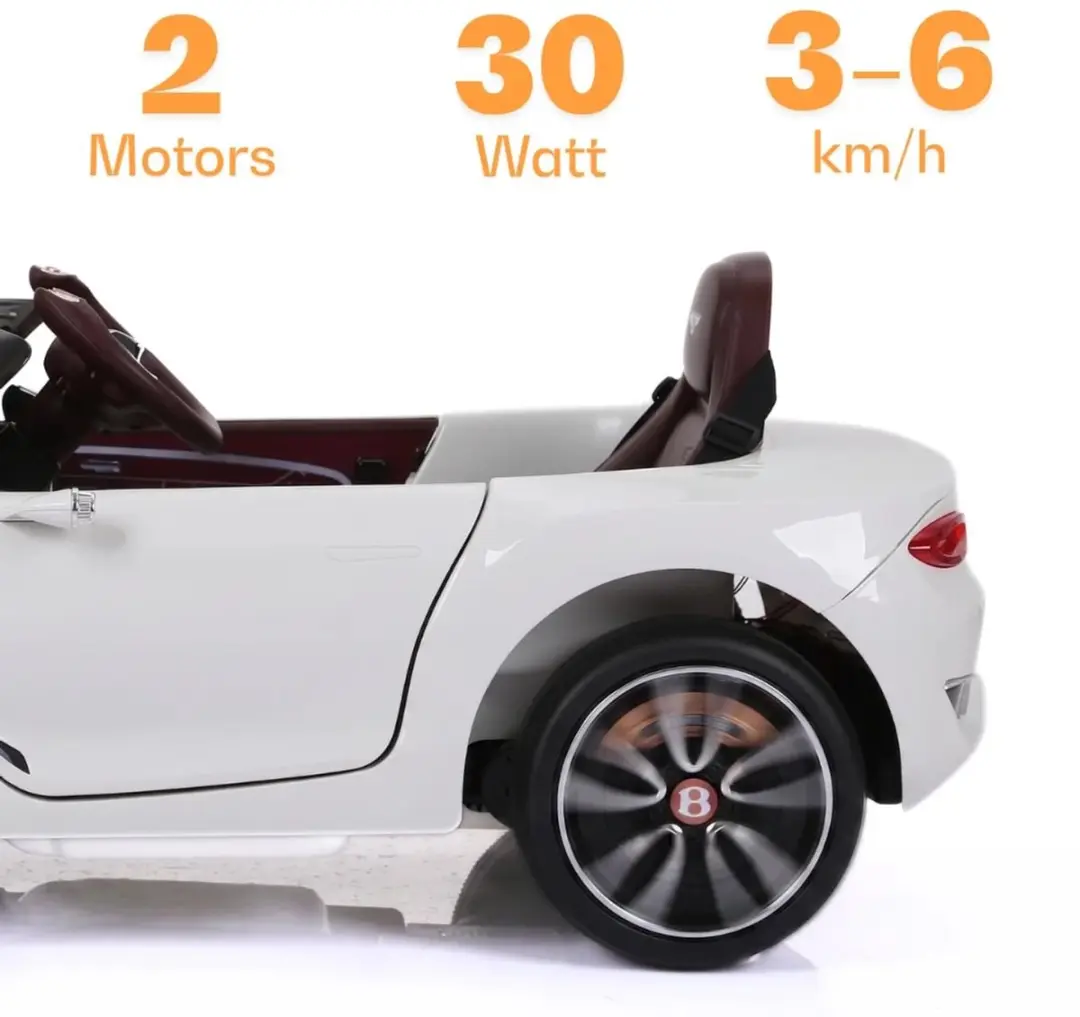 Vrooomy Bentley EXP12 Speed Elektrische Kinderauto 12V - Wit - afbeelding 6 van 6