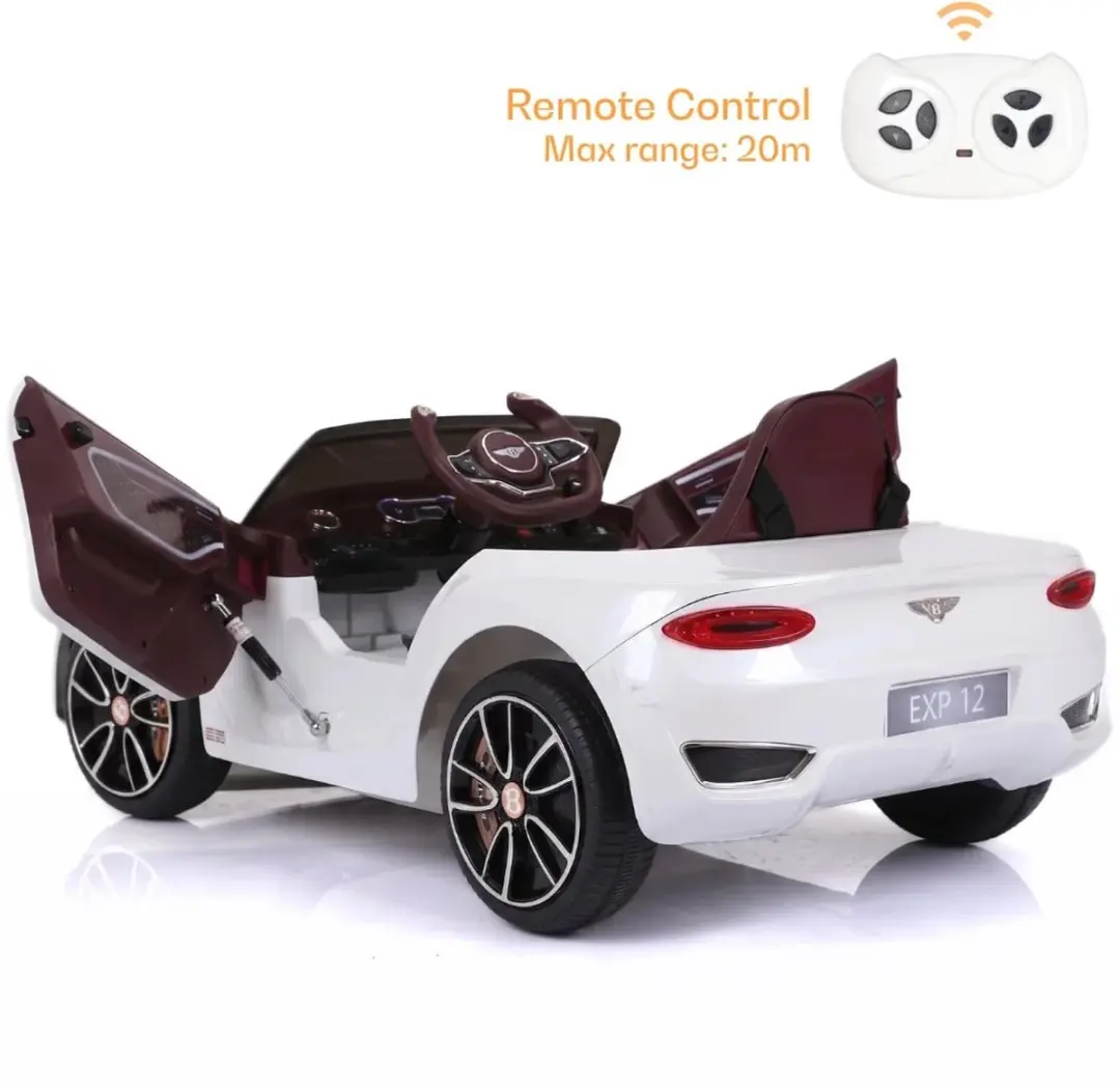Vrooomy Bentley EXP12 Speed Elektrische Kinderauto 12V - Wit - afbeelding 5 van 6