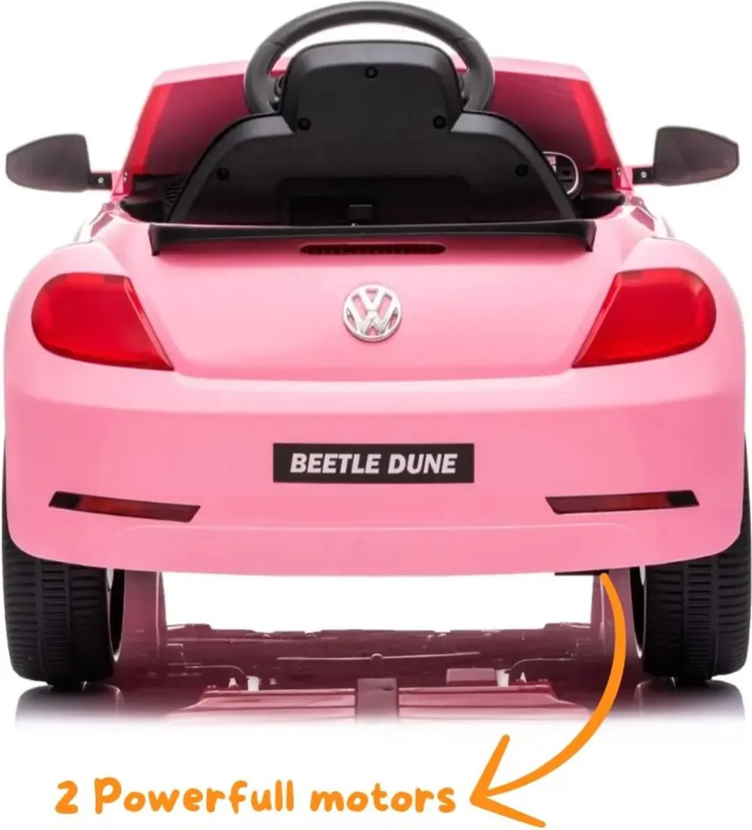 Vrooomy Volkswagen Beetle Dune 12V Kinderauto - Roze - afbeelding 5 van 6
