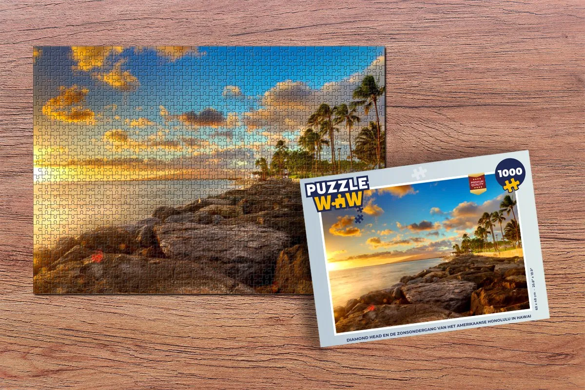 PuzzleWow Diamond Head Honolulu Legpuzzel 1000 Stuks - Multicolor
