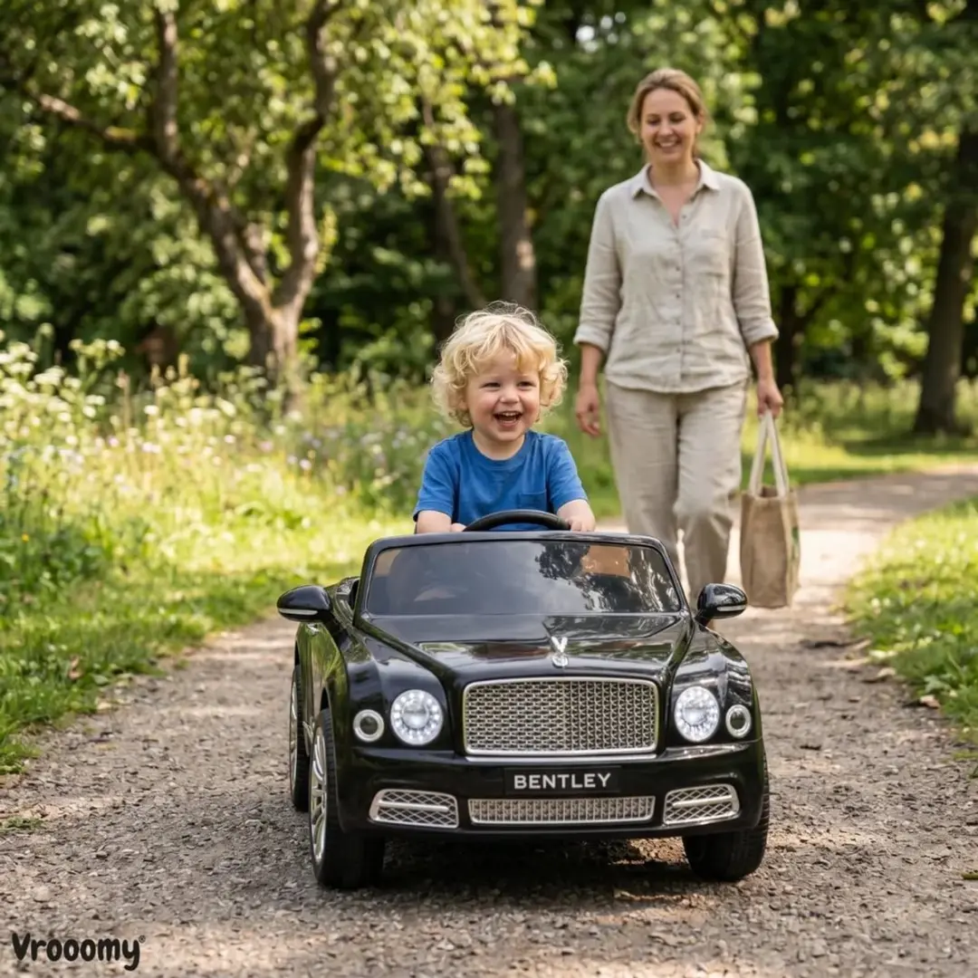 Vrooomy Bentley Mulsanne 12V Kinderauto - Zwart - afbeelding 4 van 6