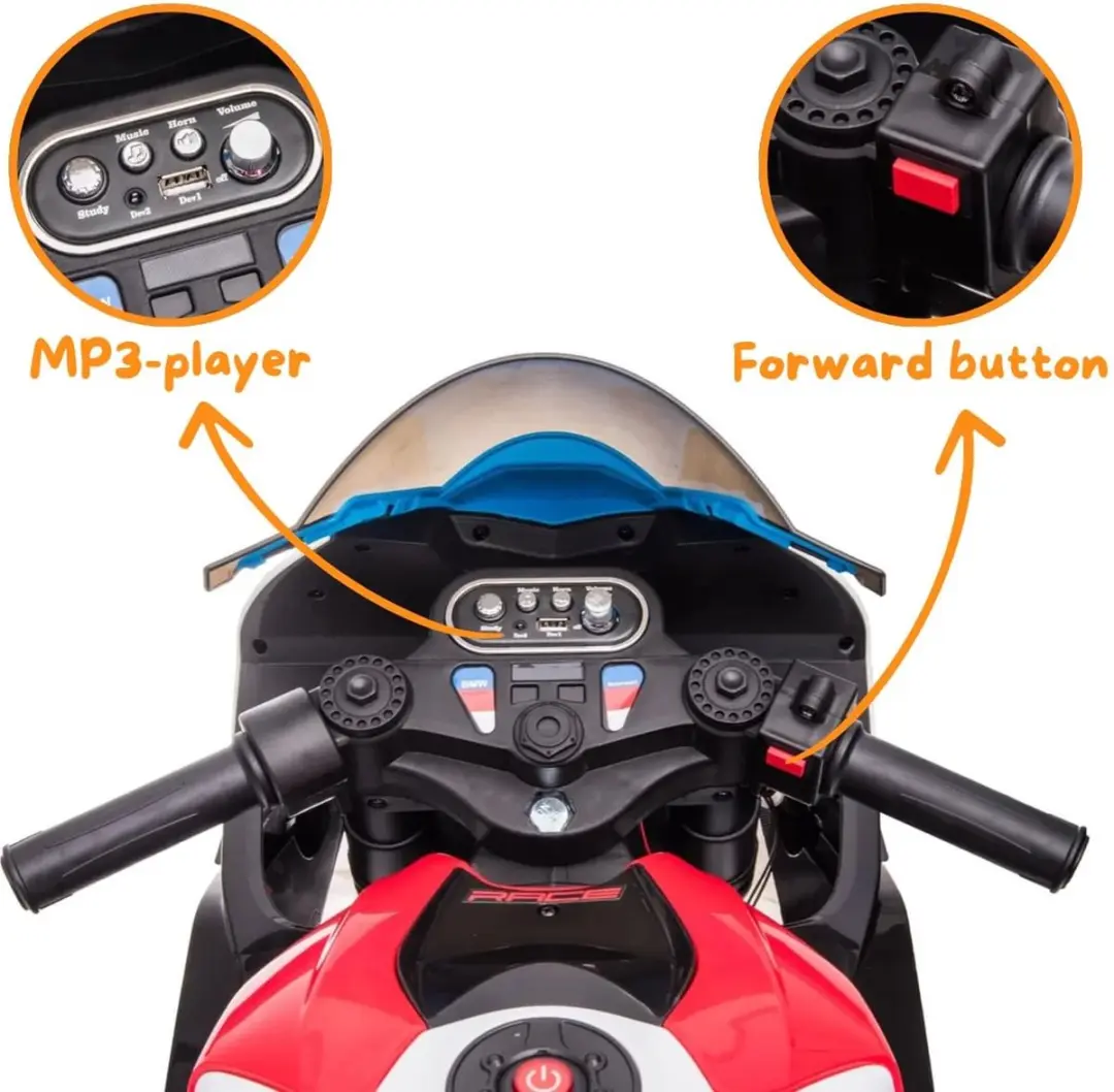 Vrooomy BMW HP4 Race 12V Elektrische Kindermotor - Rood - afbeelding 3 van 6