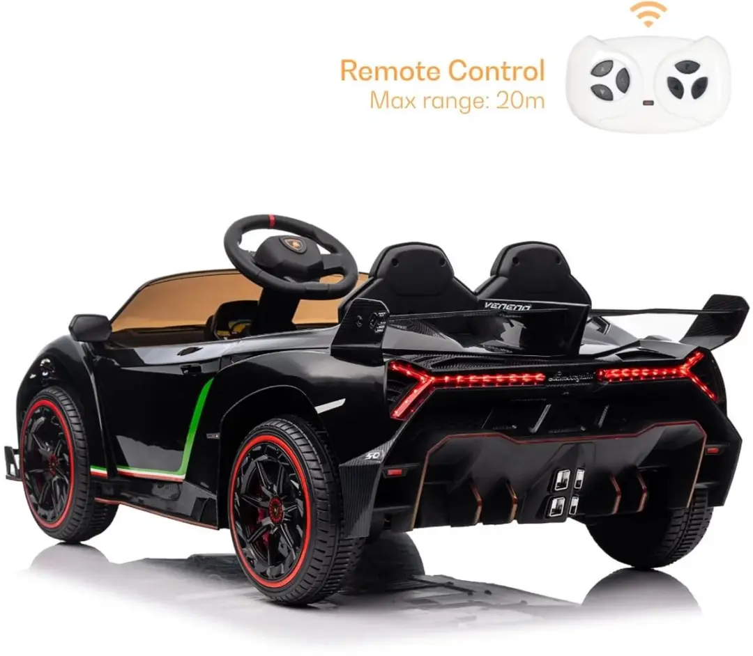 Vrooomy Lamborghini Veneno 12V Kinderauto - Zwart - afbeelding 2 van 6