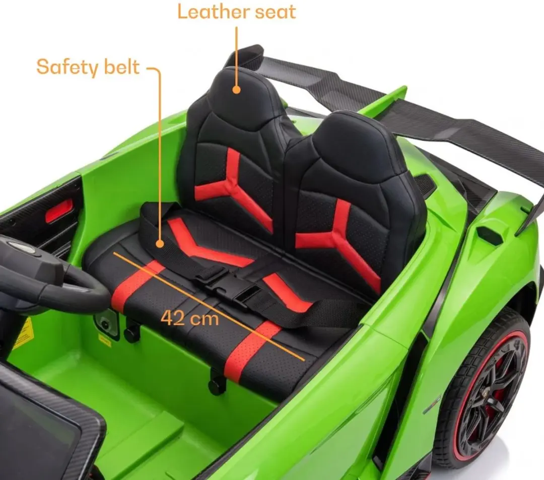 Vrooomy Lamborghini Veneno 12V Kinderauto 4x4 - Groen - afbeelding 3 van 6