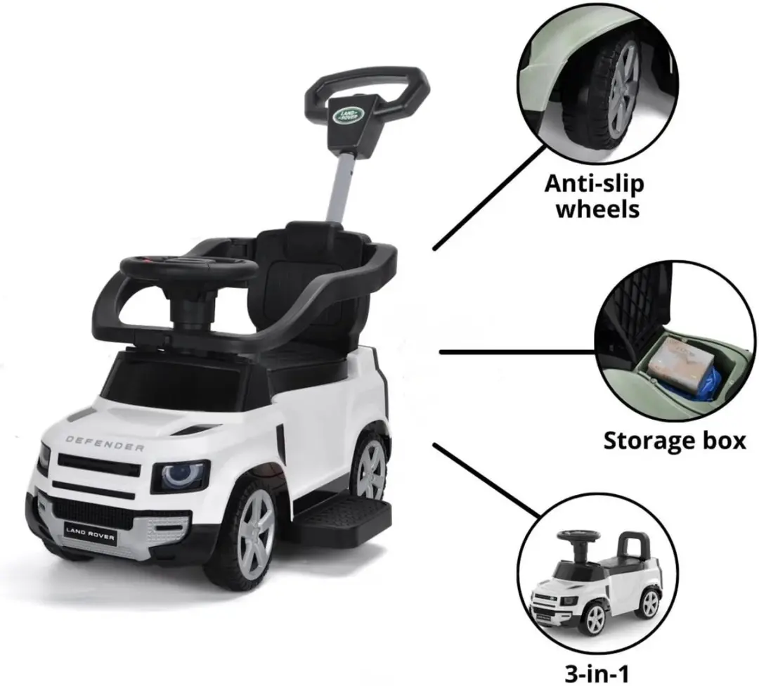 Vrooomy Land Rover Defender Loopauto 3-in-1 Wit - afbeelding 6 van 6
