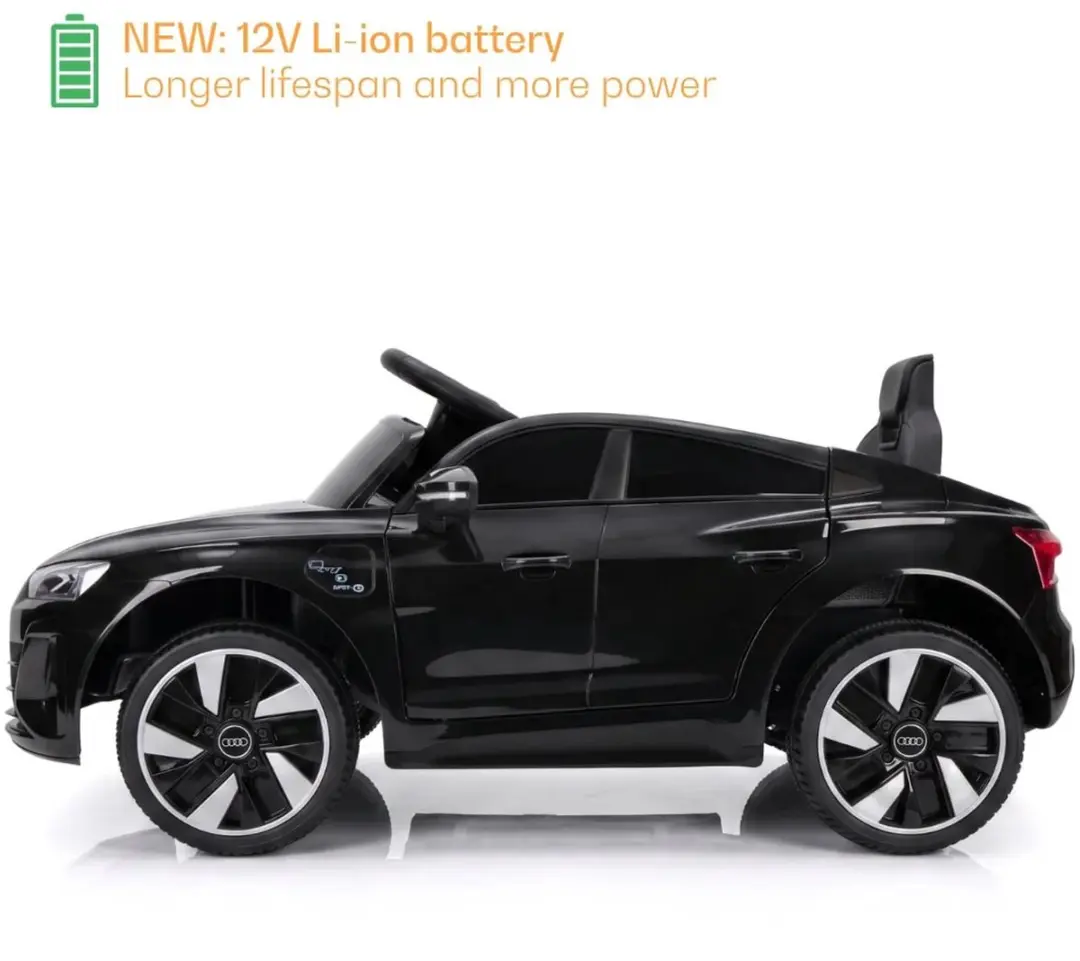 Vrooomy Audi e-Tron GT 12V Kinderauto - Zwart - afbeelding 5 van 6