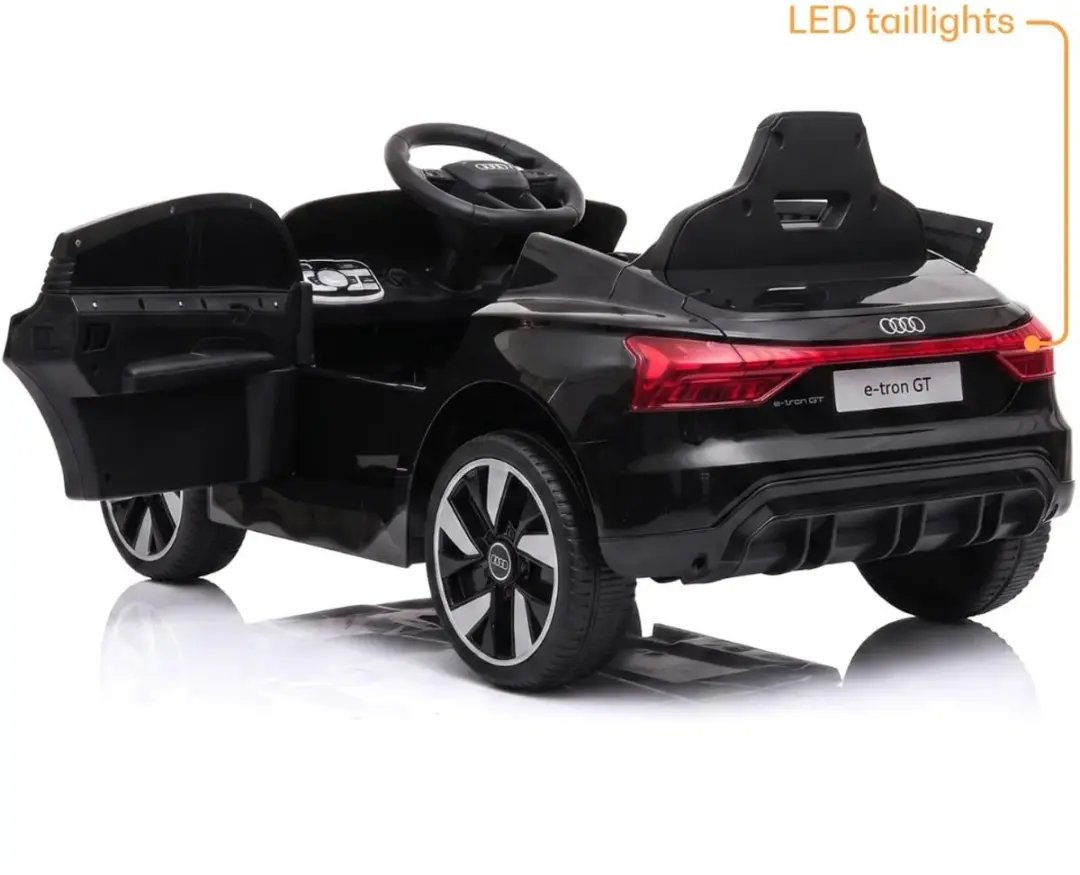 Vrooomy Audi e-Tron GT 12V Kinderauto - Zwart - afbeelding 6 van 6