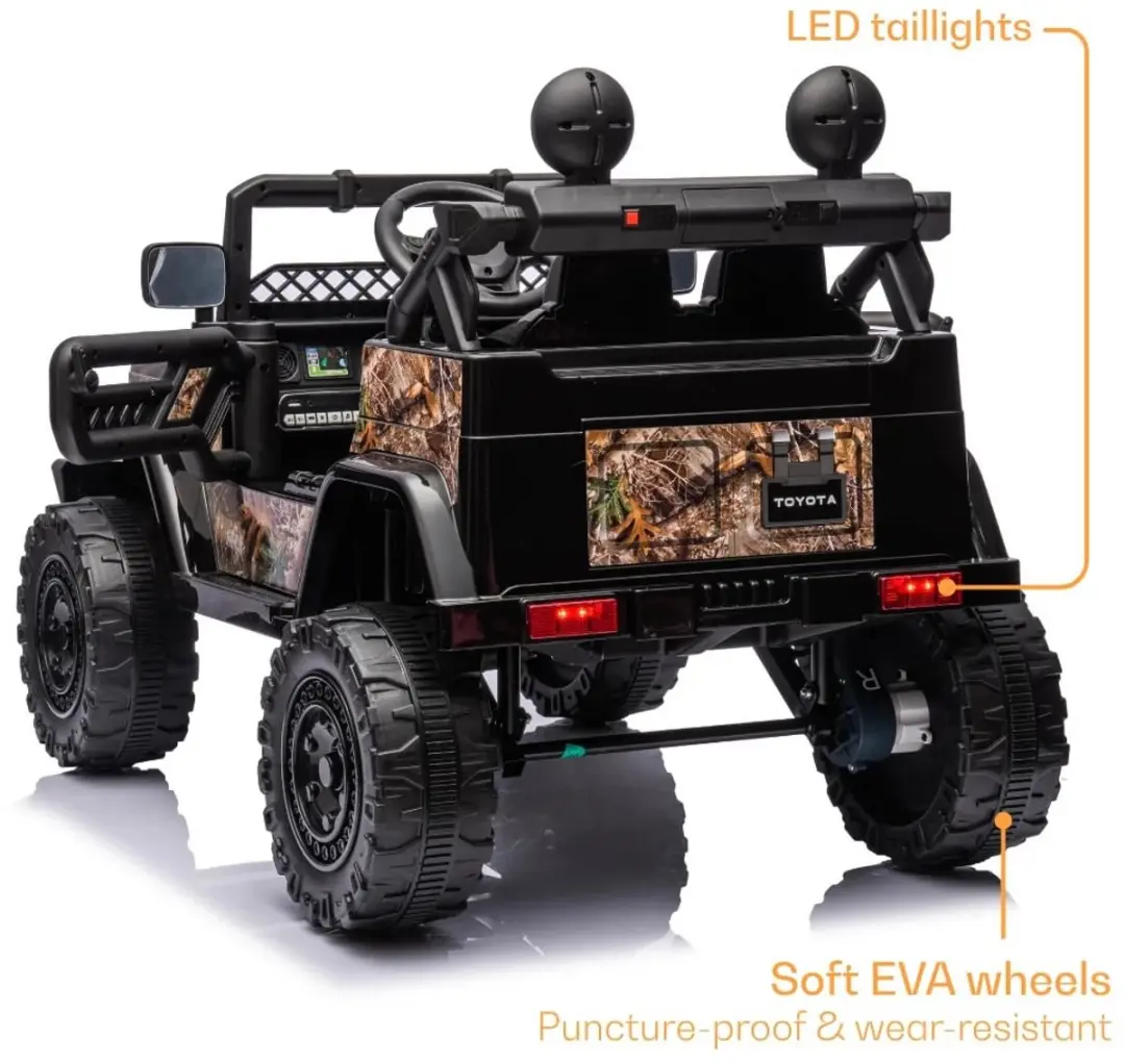 Vrooomy Toyota FJ Cruiser Elektrische Kinderauto 12V - Zwart - afbeelding 2 van 6