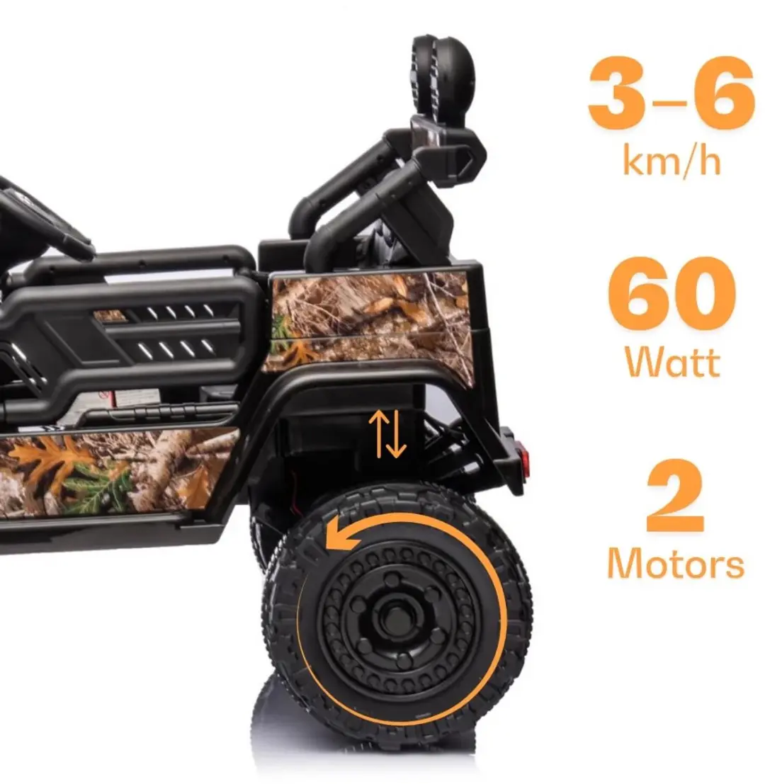 Vrooomy Toyota FJ Cruiser Elektrische Kinderauto 12V - Zwart - afbeelding 6 van 6