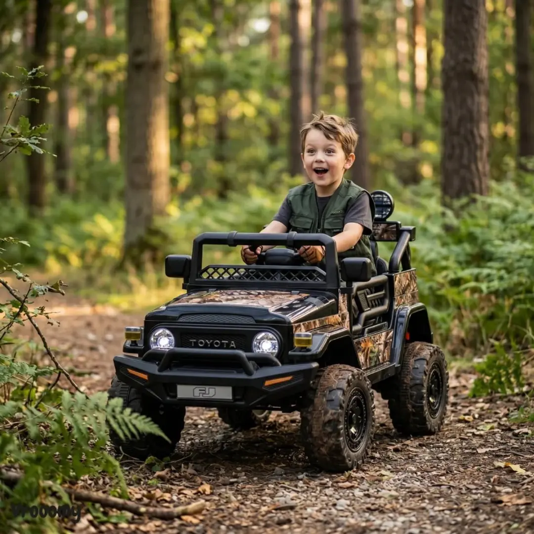 Vrooomy Toyota FJ Cruiser Elektrische Kinderauto 12V - Zwart - afbeelding 4 van 6