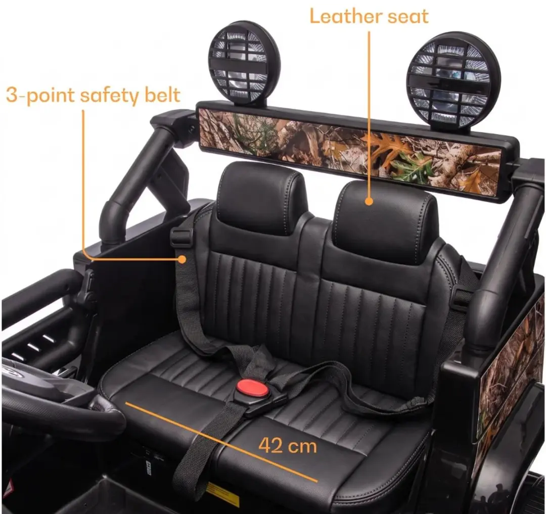 Vrooomy Toyota FJ Cruiser Elektrische Kinderauto 12V - Zwart - afbeelding 3 van 6